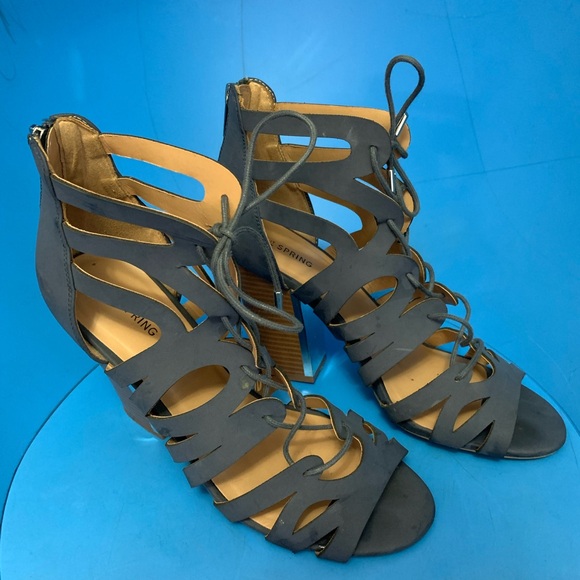 Call it Spring Tavernelle Womens US 10 Navy High Block Heel Gladiator Sandals - Picture 3 of 3